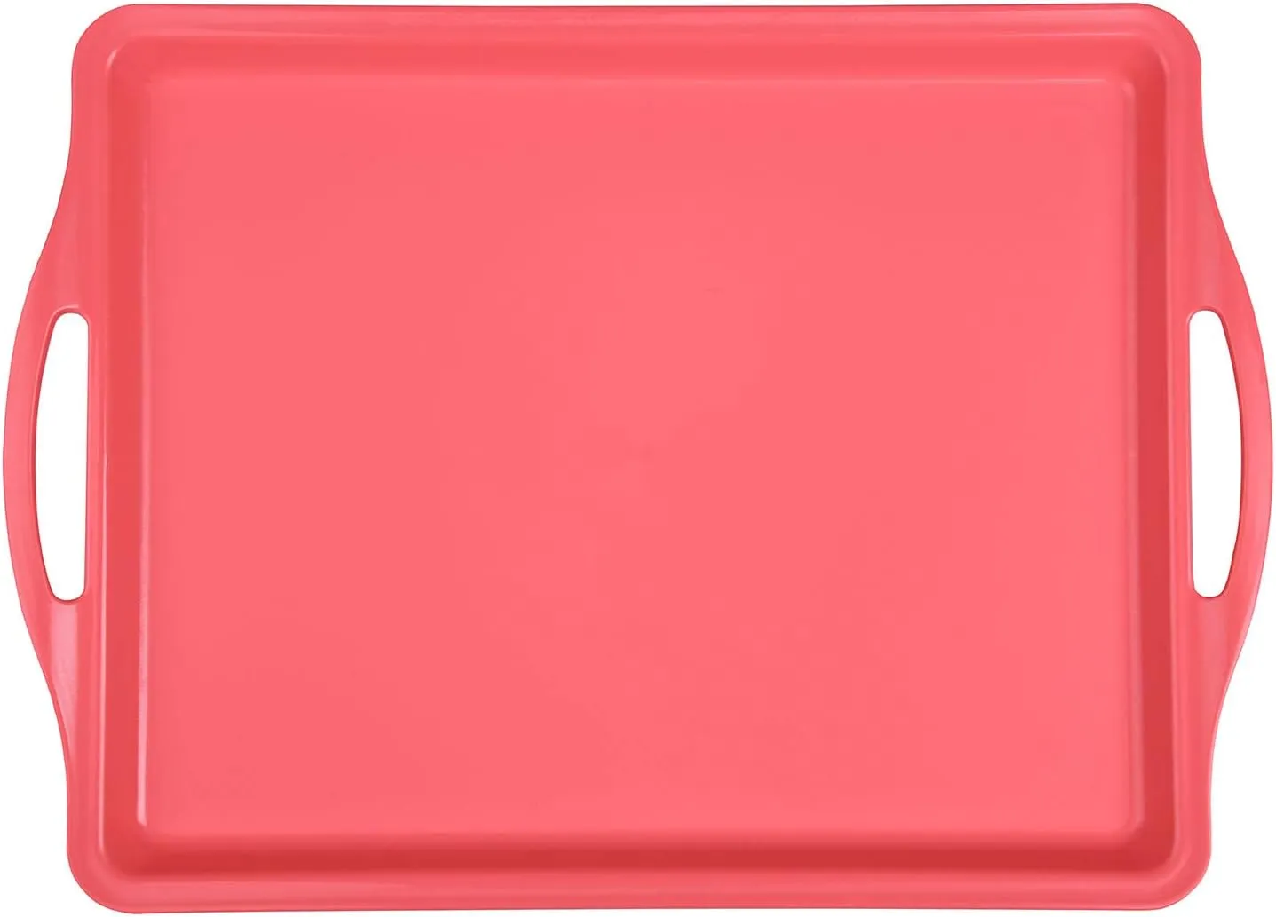 Mintra Home Durable Serving Tray (1pk, Salmon) - Platter with Handle 14in, Salmon, (Heavy Duty,Large Capacity Great for Kitchen, Wedding, Restaurant Indoor or Outdoor Picnic Camping