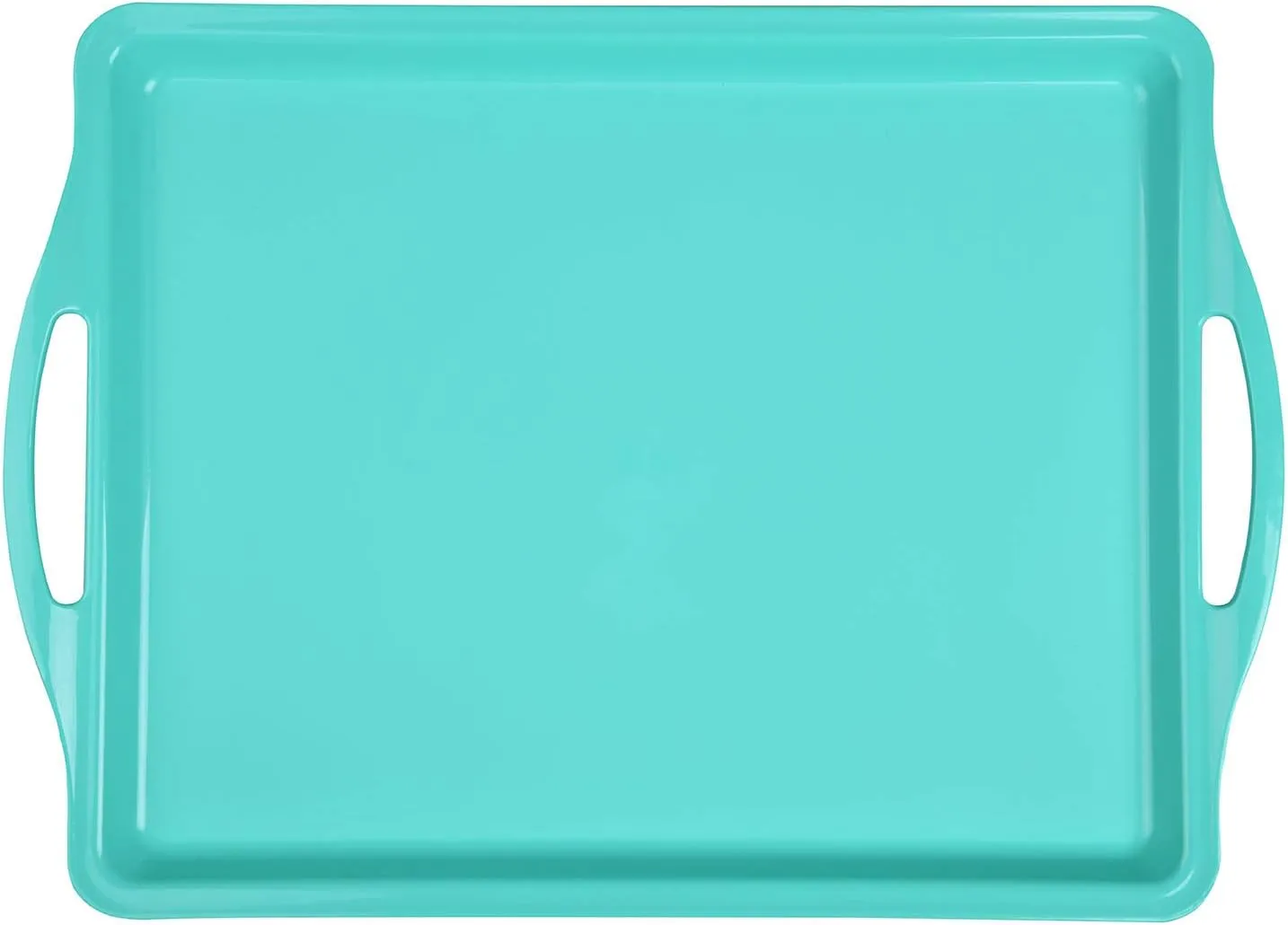 Mintra Home Durable Serving Tray (1pk, Teal) - Unbreakable, Breakfast, Cafeteria, Fast Food, Handles