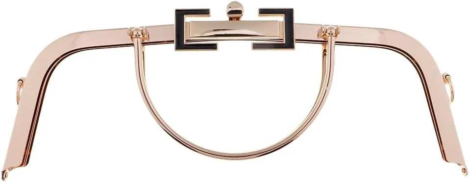 misppro 3 Colors Metal Frame Kiss Clasp Lock Handle Arch for DIY Purse Bags Craft 30cm - Gold