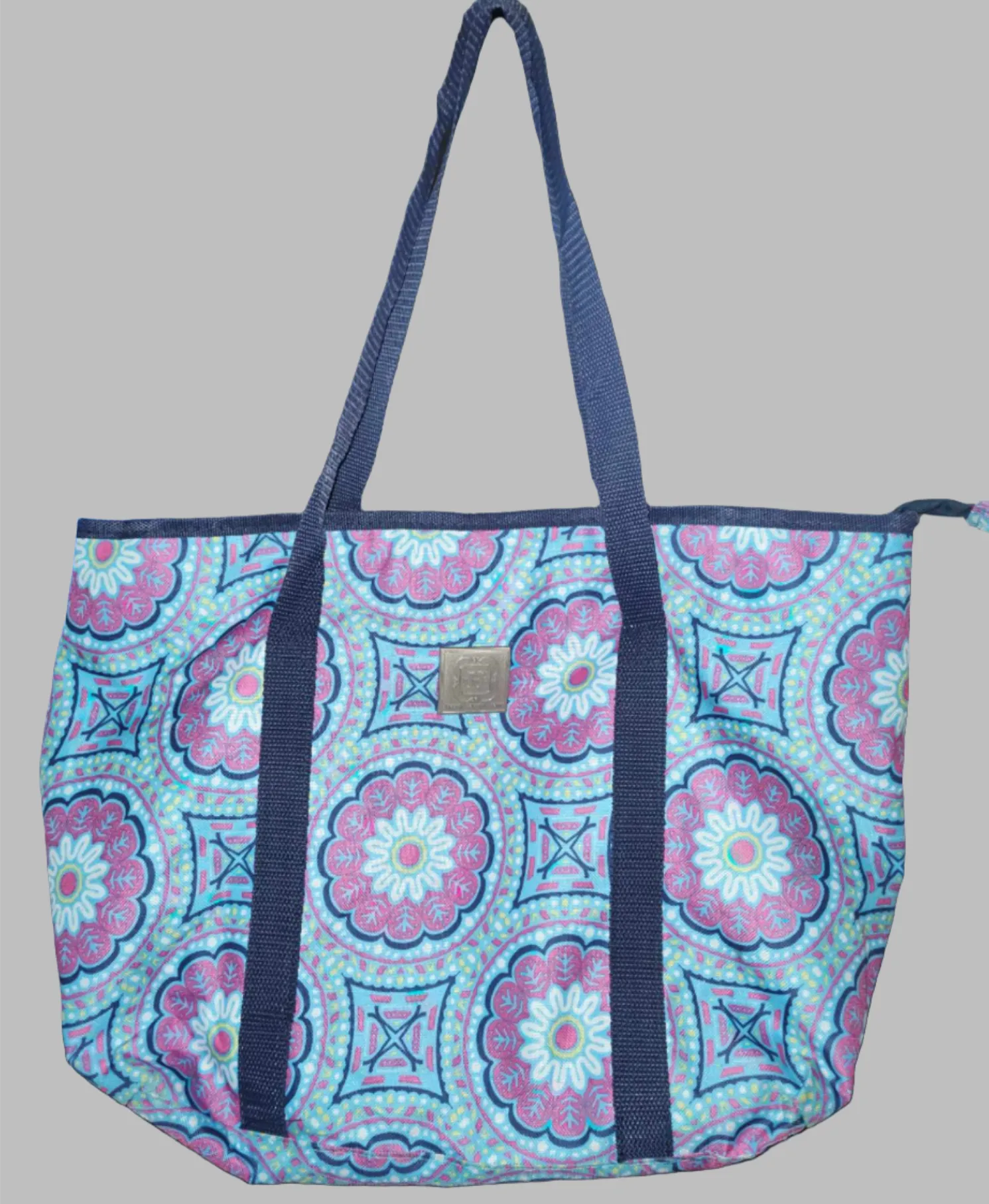 Modern Southern Home Pink and Blue Tote Bag - preowned