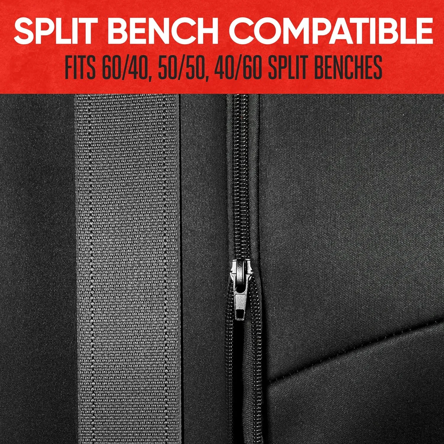 Motor Trend SpillGuard Neoprene Rear Seat Protector - Waterproof Bench Cover for Cars With Gray Stitching, Padding for Kids & Dogs