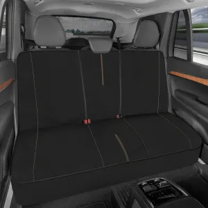 Motor Trend SpillGuard Waterproof Rear Bench Car Seat Cover, Beige Stitching – Split Bench Rear Seat Protector with Neoprene Padding, Back Seat Cover for Kids & Dogs, Car Interior Covers