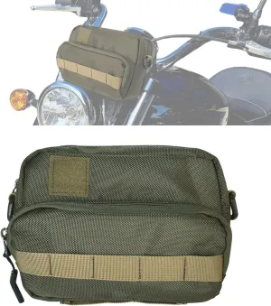 Motorcycle Handlebar Bag Motorcycle Pouch Front Handle Bar Bag Storage Bag Forks Bag Saddle Bag Accessories Compatible with Cruiser Softail Dyna Sportsters Dirt Bike Green