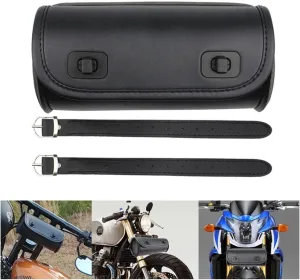 Motorcycle Handlebar Bag,PU Leather Universal Motorcycle Fork Bag Saddlebags