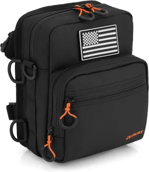 Motorcycle Handlebar Bags,1800D Water-resistant Universal Bar bag American Flag Sissy Bar Bag Front Fork Storage Accessory Bag, For Softail Dyna Sportsters Dirt Bike Scooter E-bike Bicycle