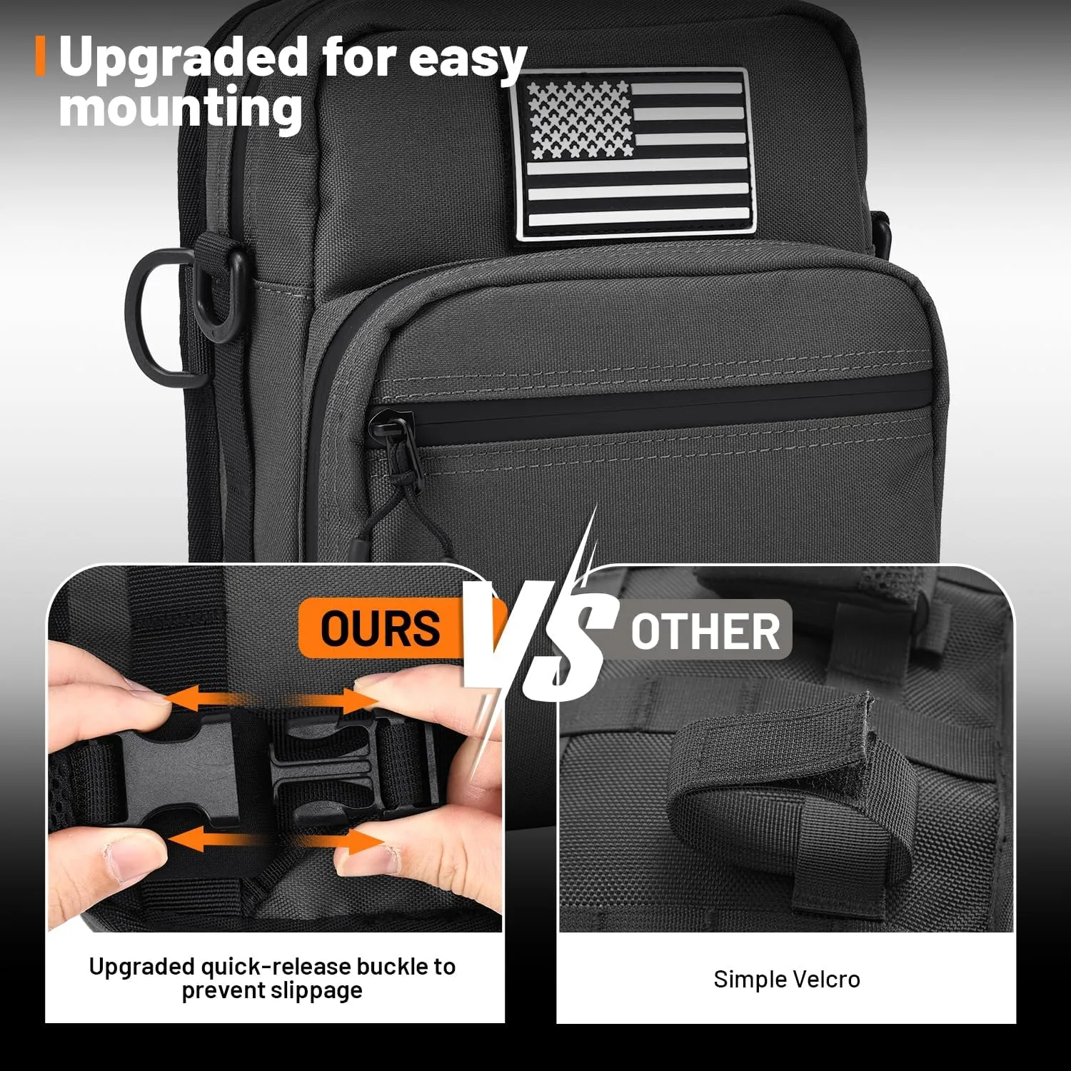 Motorcycle Handlebar Bags,600D Nylon Water-resistant Universal Bar bag American Flag Sissy Bar Bag Front Fork Storage Accessory Bag, For Softail Dyna Sportsters Dirt Bike Scooter E-bike Bicycle