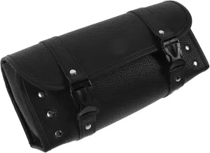 Motorcycle Saddlebag PU Leather Organizer Side Bag Motorcycle Storage Bag for Tools Travel Accessories Durable Weather Resistant Fork Roll Design for Riders