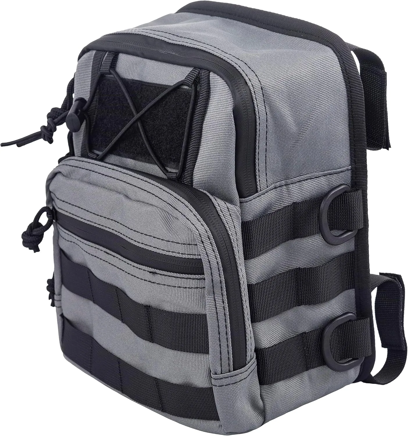 Motorcycle Universal Club Style Utility Molle Traveller Bar Handlebar T-Bar Bag Handle Bags, Fit For Harley Dyna Street Bob FXBB Softail Sportster, Tool Pouch Trunk Storage Bag, Gunship Gray