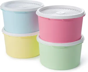 MRX Solutions 8-Piece Food Storage Container Canister Set Heritage Vintage Style with Lids BPA Free, Dishwasher Safe (Multi)