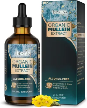 Mullein Drops for Lungs,Support Lung Cleanse/Detox & Respiratory Function for Healthy Breathing - Mullein Leaf Extract for Lungs-2 fl.oz