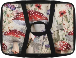 Mushroom Print Casserole Carrier Insulated Casserole Carriers for Hot or Cold Food Travel Food Warmer Bag Casserole Dish with Lid and Carrying Case, Pioneer Woman Dishes Carrier