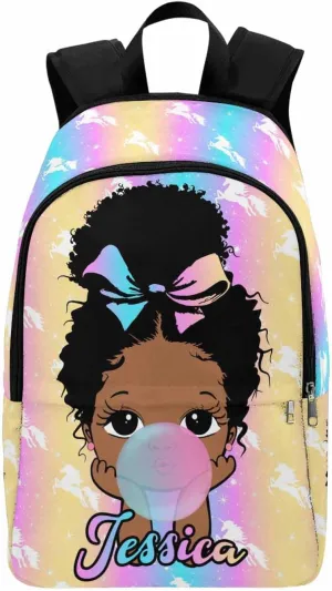 MyPupSocks Customize Book Bag School Backpack for Kids Girls Princess Custom Rainbow School Bag Back Pack with Adjustable Shoulder Straps for Daughter Son Friends