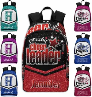 MyPupSocks Personalized Kids Back to School Supplies Backpack School Bag Cheerleaders for Kids Add Your Own Name Customize Waterproof Laptop Bag
