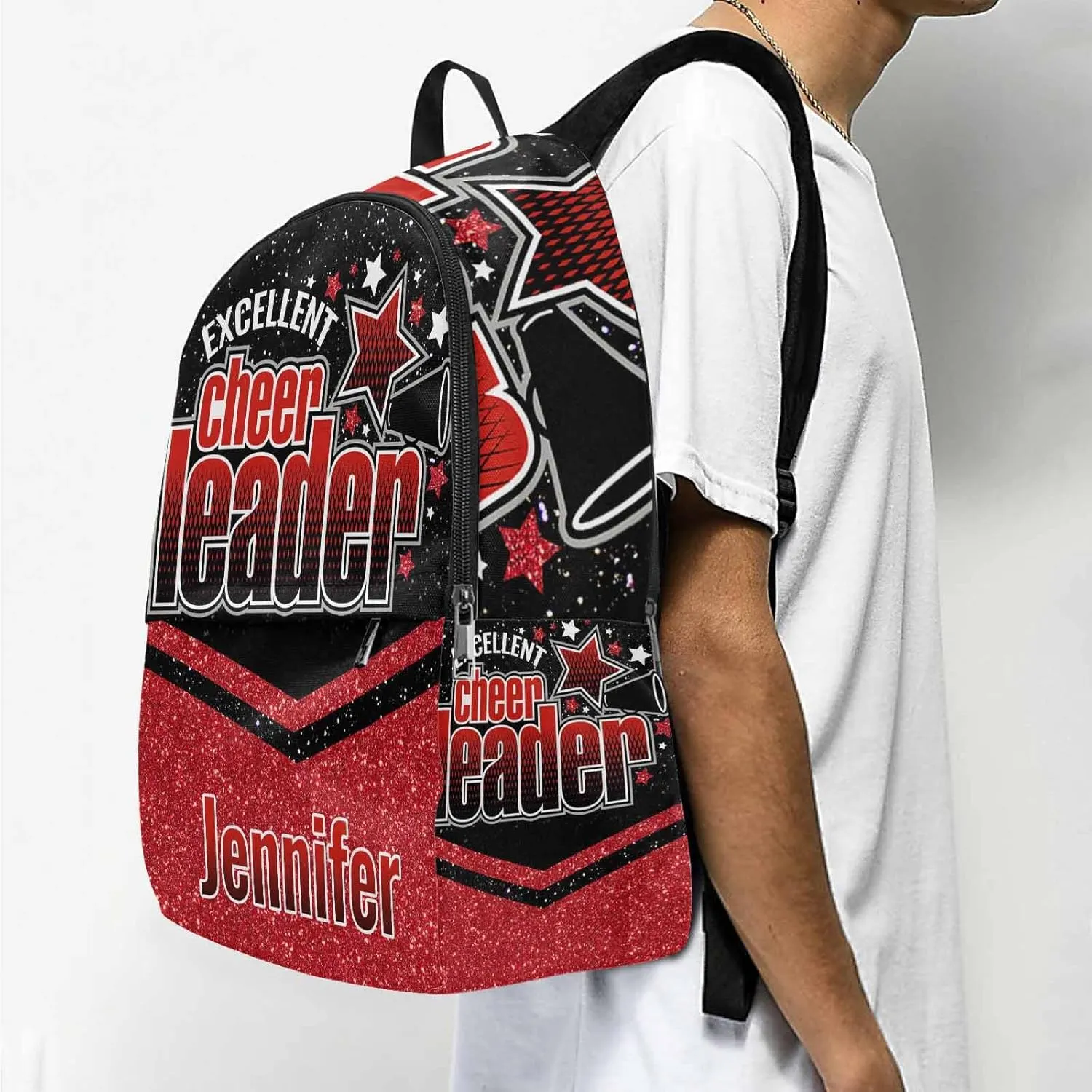 MyPupSocks Personalized Kids Back to School Supplies Backpack School Bag Cheerleaders for Kids Add Your Own Name Customize Waterproof Laptop Bag