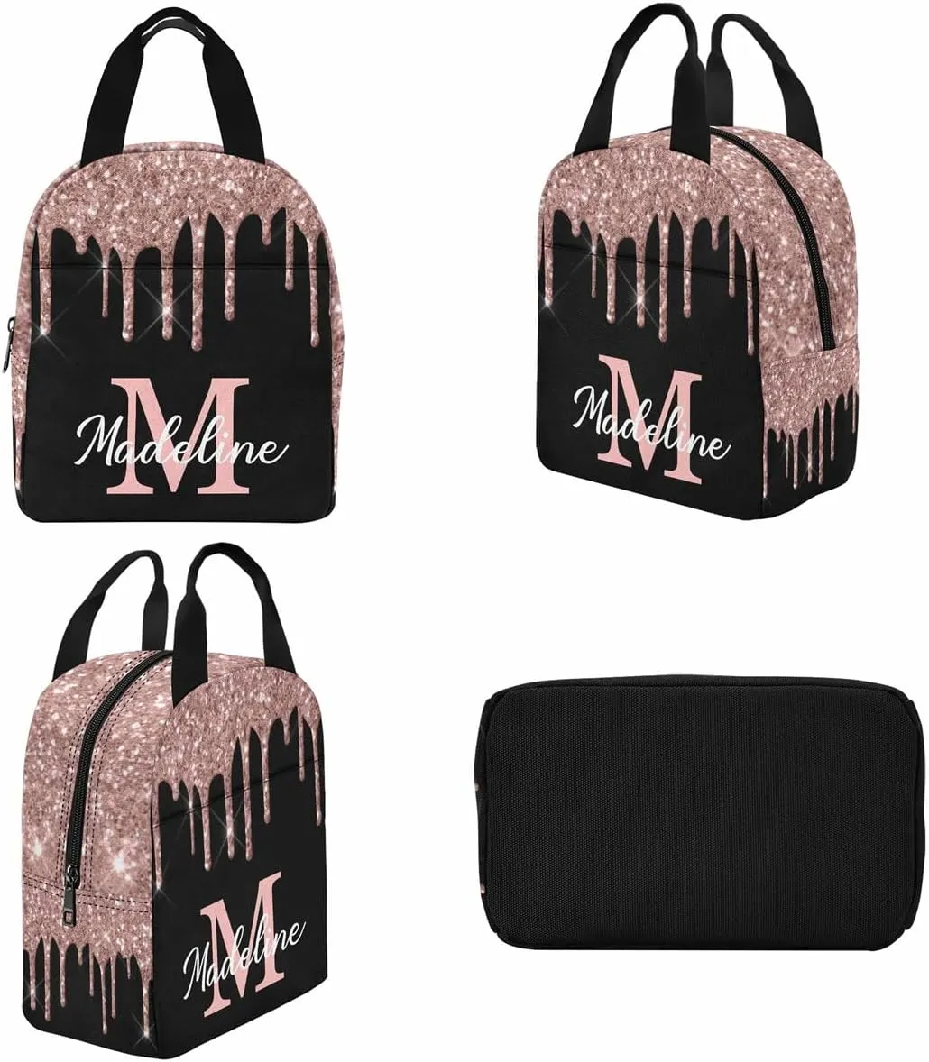 MyPupSocks Personalized Name Backpack Personalized School Bags for Teens Double Bows Girl Customize School Bag Backpack