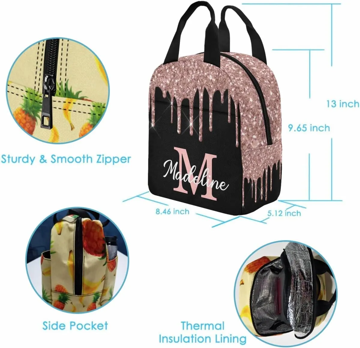 MyPupSocks Personalized Name Backpack Personalized School Bags for Teens Double Bows Girl Customize School Bag Backpack
