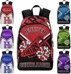 MyPupSocks Personalized Waterproof Elementary Backpack Personalized School Bags Cheerleaders for Teens with Name Text Customize School Bag Backpack