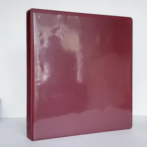 Nancy Nikko EASEL RING BINDERS - Flip Over The top Style Platform Construction. (BURGUNDY, 11" X 8 1/2" Sheet Size Bound on 11" Side)