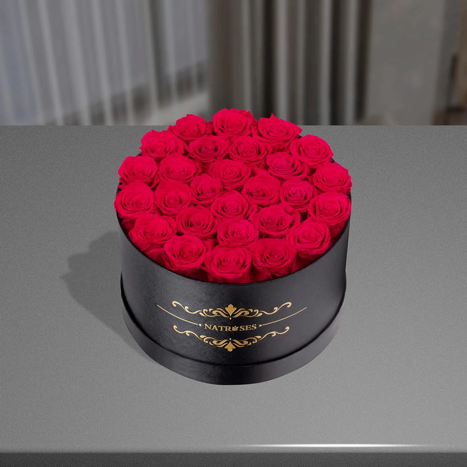 NATROSES 27 Piece Forever Preserved Roses in a Box, Preserved Flowers for Delivery Birthday, Flowers Gifts for Mothers Day, Hot Pink