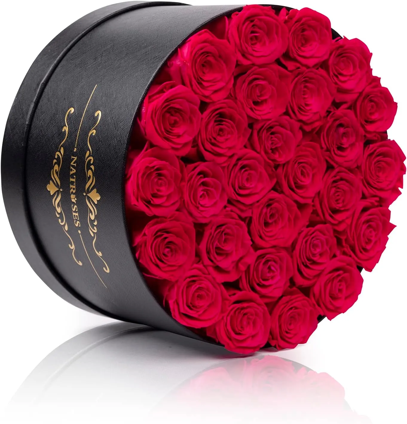 NATROSES 27 Piece Forever Preserved Roses in a Box, Preserved Flowers for Delivery Birthday, Flowers Gifts for Mothers Day, Hot Pink