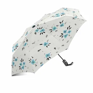 navy cute flowers pattern totes umbrella automatic windproof foldable