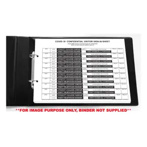 NCR Confidential Covid-19 Visitor Sign In REFILL PACK 50 sets of Duplicate A4