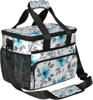 Nectar-Rich Flower Soft Sided Cooler Bag, 20 Cans Insulated Leak Proof Cooler Bag with Hard Bottom Lush Flower Portable Lightweight Cooler Picnic Cooler Lunch Tote Bag for Travel Camping