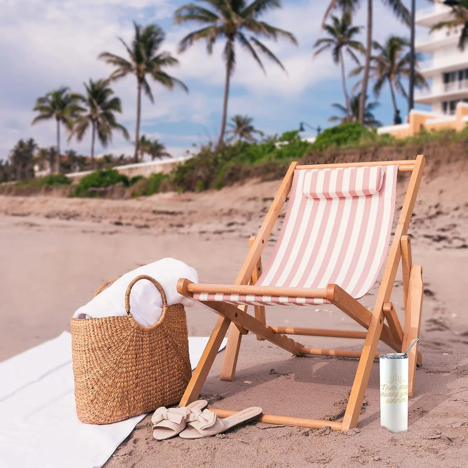 Never Stop Chasing Your Summer – One 20 oz Iridescent Stainless Steel Travel Tumbler with Straw – Double Wall Vacuum Insulation– Keep Beverages Cold For Up to 18 Hours or Hot for 6 Hours