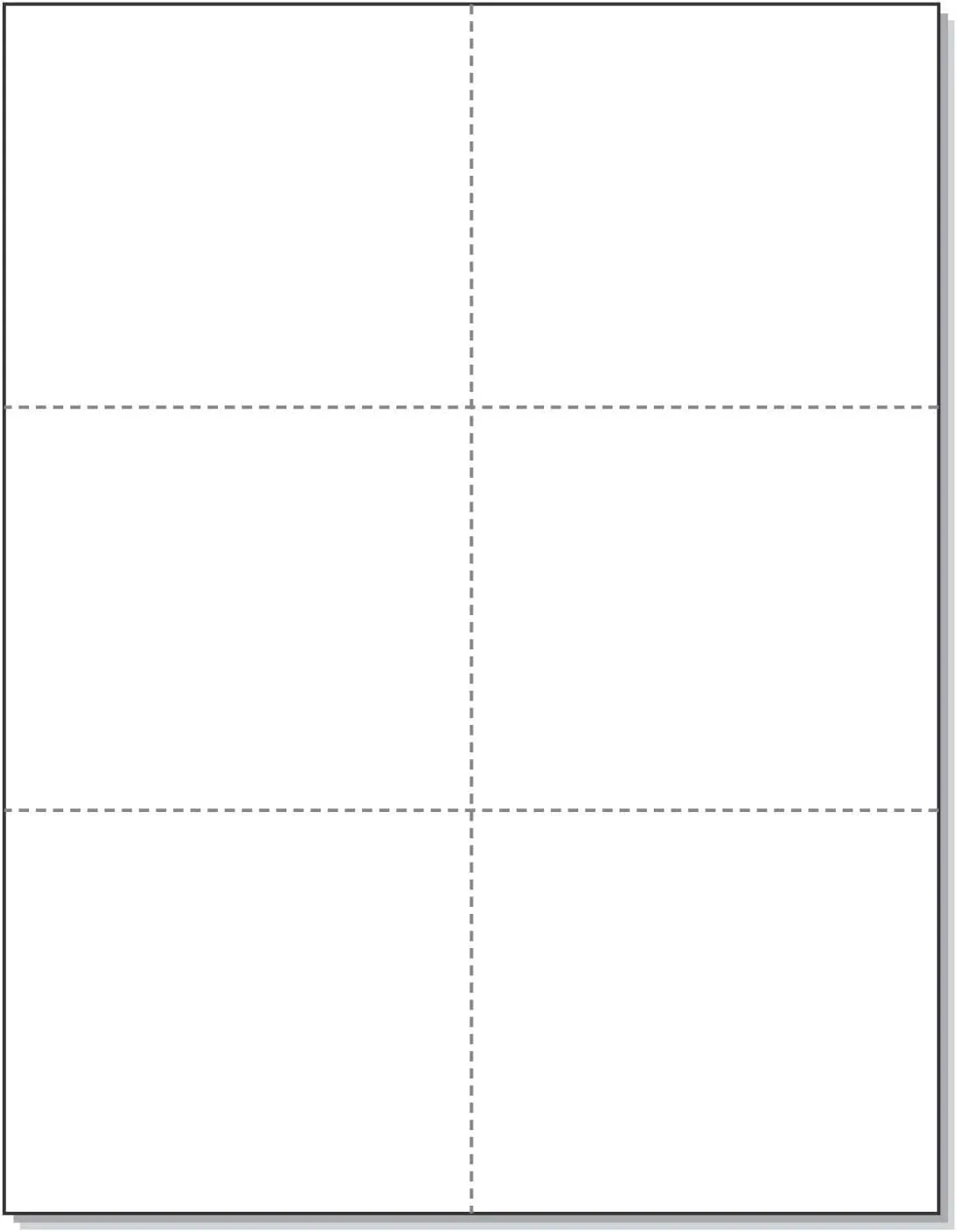 NextDayLabels - Laser Printer Blank Perforated Cards 6 up per Page, for School Registration, Flower Delivery, Wedding Response RSVP, Trip Tickets, ETC. (300 White Cards)