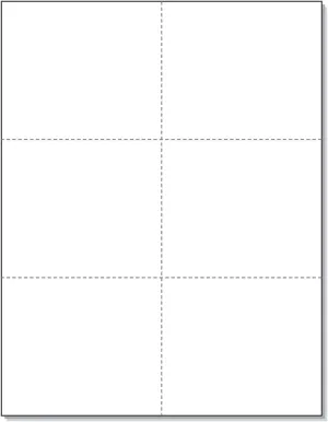 NextDayLabels - Laser Printer Blank Perforated Cards 6 up per Page, for School Registration, Flower Delivery, Wedding Response RSVP, Trip Tickets, ETC. (300 White Cards)