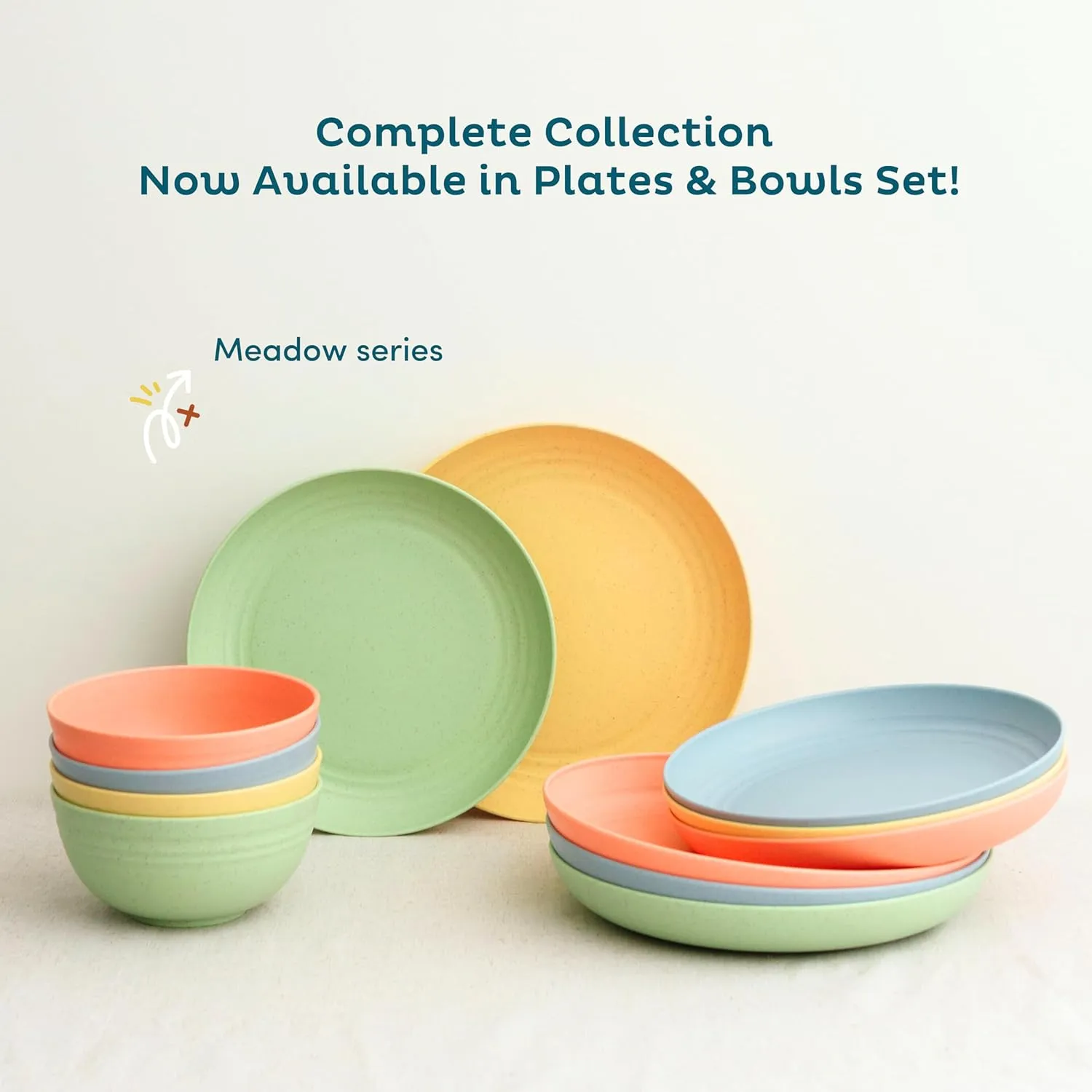 Nook Theory Reusable Wheat Straw Bowls 8 Pcs - 26 Oz Cereal Bowl, Non-Toxic Kids and Toddler Bowl, Microwavable, Dishwasher Safe and Unbreakable Dinnerware (Meadow)