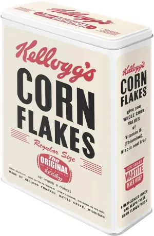 Nostalgic-Art Retro storage tin box XL, 135.3 oz, Kellogg's Corn Flakes Retro Package – Gift idea for the kitchen, large metal can for cornflakes, vintage design
