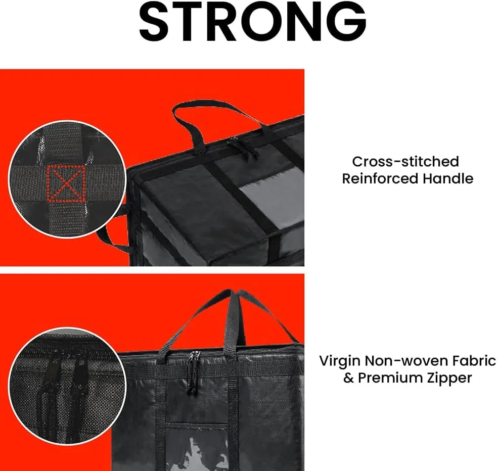 NZ home Durable 3XL PRO Insulated Cooler Bag and Food Warmer for Delivery & Grocery Shopping with Zippered Top, Red Commercial Grade (1 Pack)