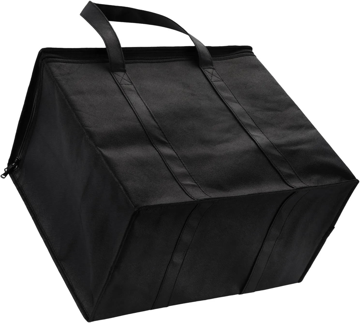 NZ home Insulated Cooler Bag and Food Warmer (XL Plus, 2 Pack) for Delivery & Grocery Shopping with Zippered Top, Black