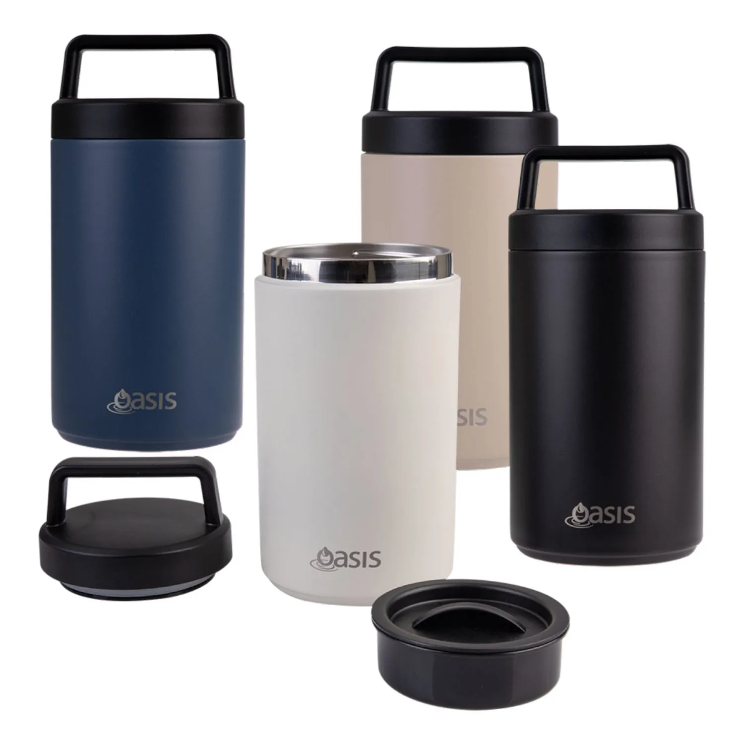Oasis Stainless Steel Insulated Dual Compartment Food Flask with Handle 700ML