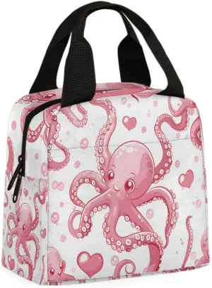 Octopu Tentacles Lunch Bag Cute Octopus Tote Lunch Bag Reusable Lunch Box Leakproof Cooler Bag