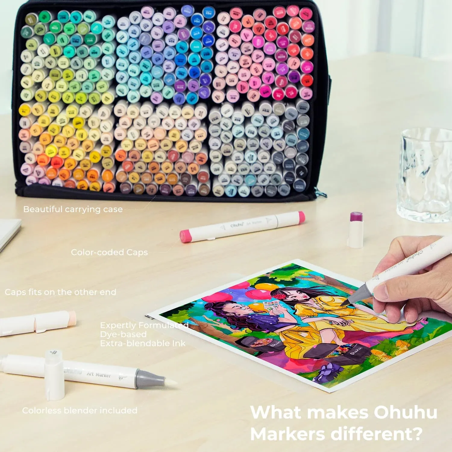 Ohuhu Honolulu 320 Colours Dual Tip Alcohol Art Markers