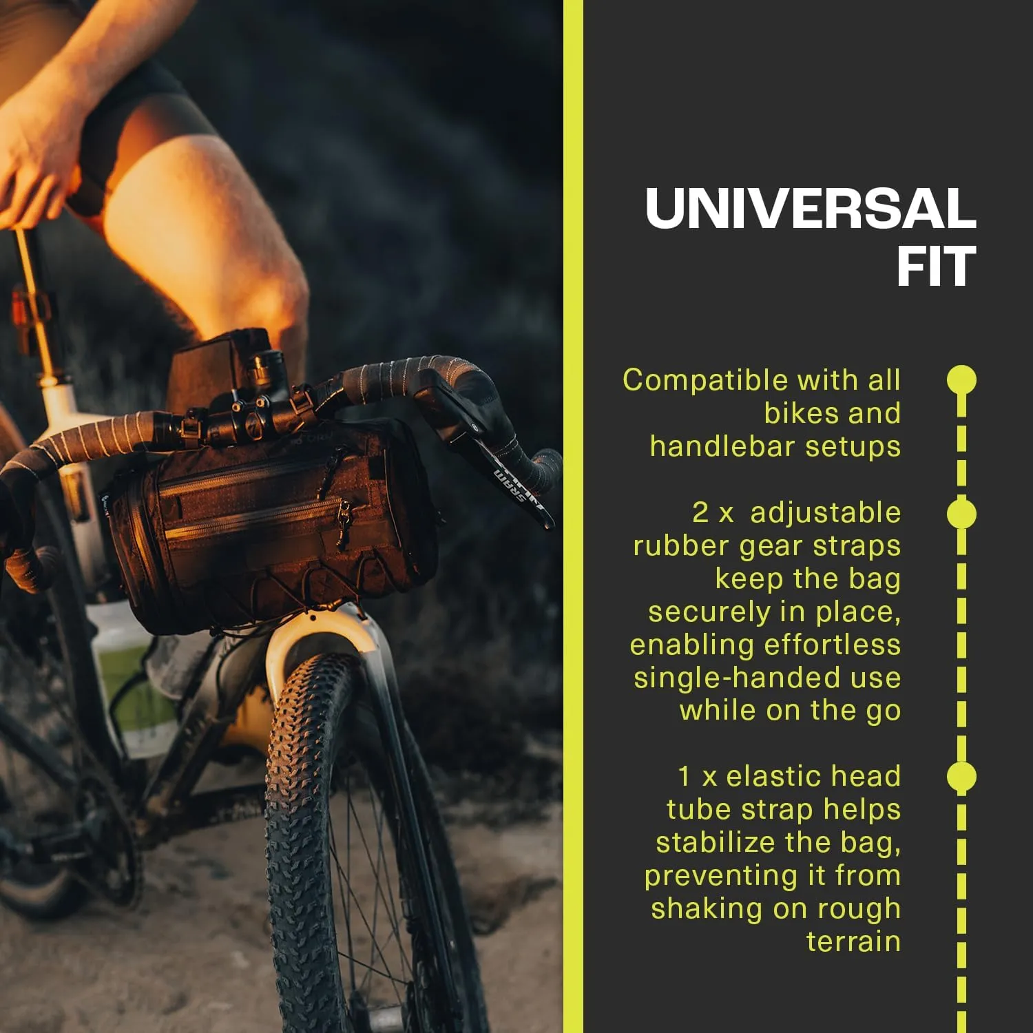 ORUCASE Smuggler HC Bike Handlebar Bag - Waterproof Bike Bags for Bicycles - Insulated Storage Bicycle Bag - Durable Front Bike Pouch - 3 L - Black