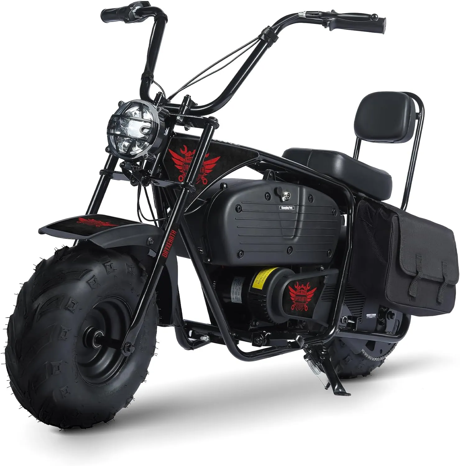 Oryxearth Electric Mini Dirt Bike, 36V Battery, 1000W Motor Electrical Powered Motorcycle for Kids, 2 Speeds-15.5MPH/22 MPH, 2 Hanging Bags, Endurance 60 Mins, Up to 185lbs, Dark Style - Red