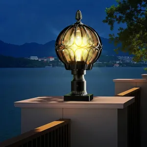Outdoor Post Lights,Outdoor Column Lights,Deck Lights,Post Cap Lights,lamp Post Light,with E26 IP54 Waterproof,Hard Wired Fence Post Lights,Modern Light Fixture (Black, Large)