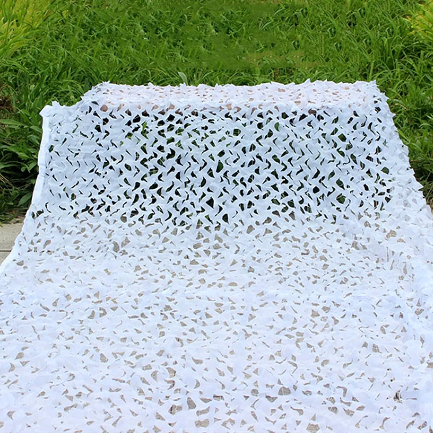 Outdoor Snow Camouflage Net,Sunshade Camo Netting,Oxford Polyester Camouflage Tarp,Military Nets with Mesh Backing,for Hunting,Decoration,Party,Wild Photography,White