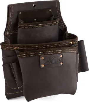 OX Tools Pro Oil-Tanned Leather Tool Pouch Set – Heavy-Duty Tool Belt Pouches for Carpenters, Drywallers, Framers & Electricians, Multi-Pocket, Reinforced Stitching & Hammer Holders