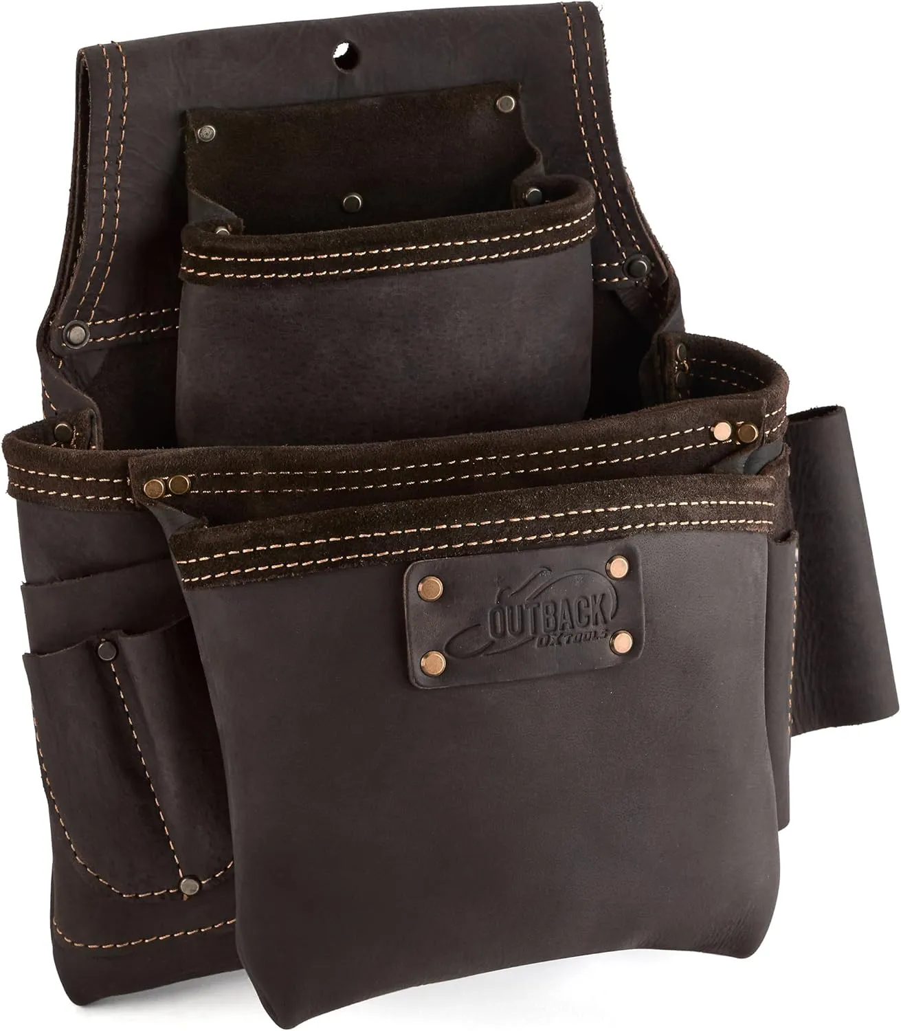 OX Tools Pro Oil-Tanned Leather Tool Pouch Set – Heavy-Duty Tool Belt Pouches for Carpenters, Drywallers, Framers & Electricians, Multi-Pocket, Reinforced Stitching & Hammer Holders