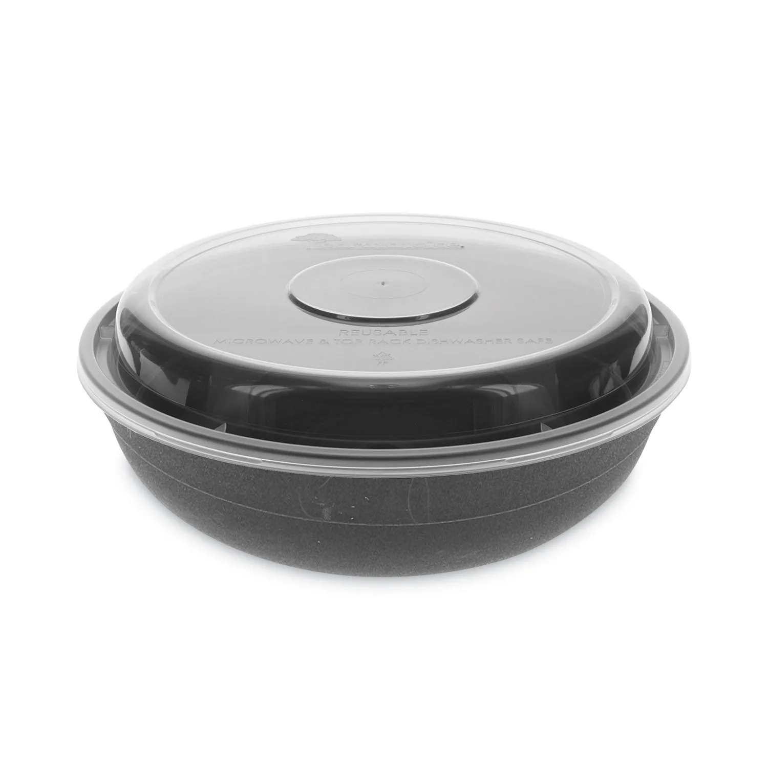 Pactiv Evergreen EarthChoice Versa2Go Microwaveable Container, 30 oz, 6.8 x 6.8 x 2.2, Black/Clear, Plastic, 150/Carton
