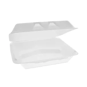 Pactiv Evergreen SmartLock Foam Hinged Lid Container, X-Large, 3 Compartments, 9.5 x 10.5 x 3.25, White, 250/Carton