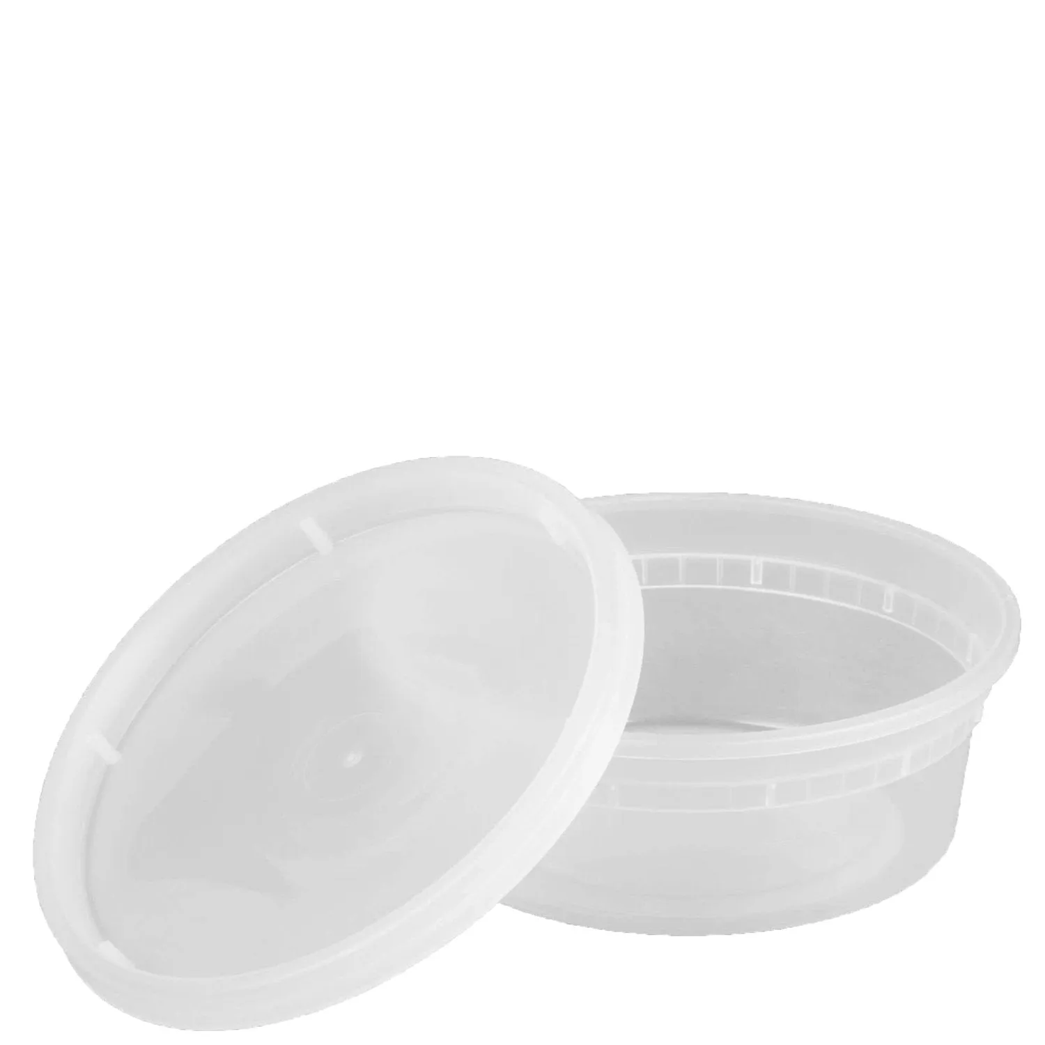 Pantry Value [Case of 240] 8 oz. Plastic Deli Food Storage Containers with Airtight Lids