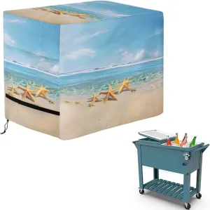 Patio Cooler Trolley Cover Waterproof Dustproof Dirt Resistant Patio Ice Chest Protective Cover