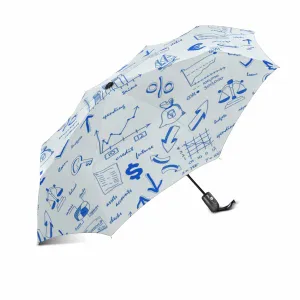 pattern with Finance Icons designs totes umbrella automatic windproof foldable