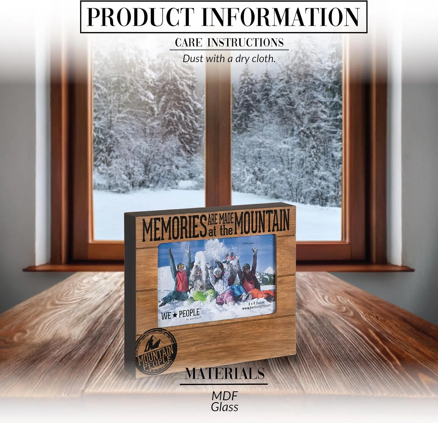Pavilion Gift Company 67068 Memories are Made at The Mountain Photo Frame, 7-1/2 x 6-3/4"