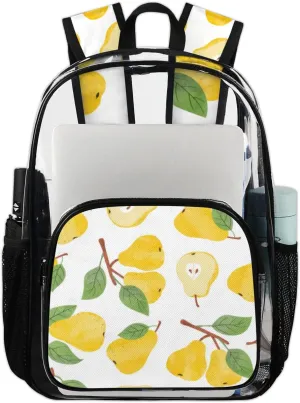 Pears Clear Backpack Stadium Approved Heavy Duty PVC Transparent Backpacks Large Laptop Backpack for Work Travel Sports Events Concerts